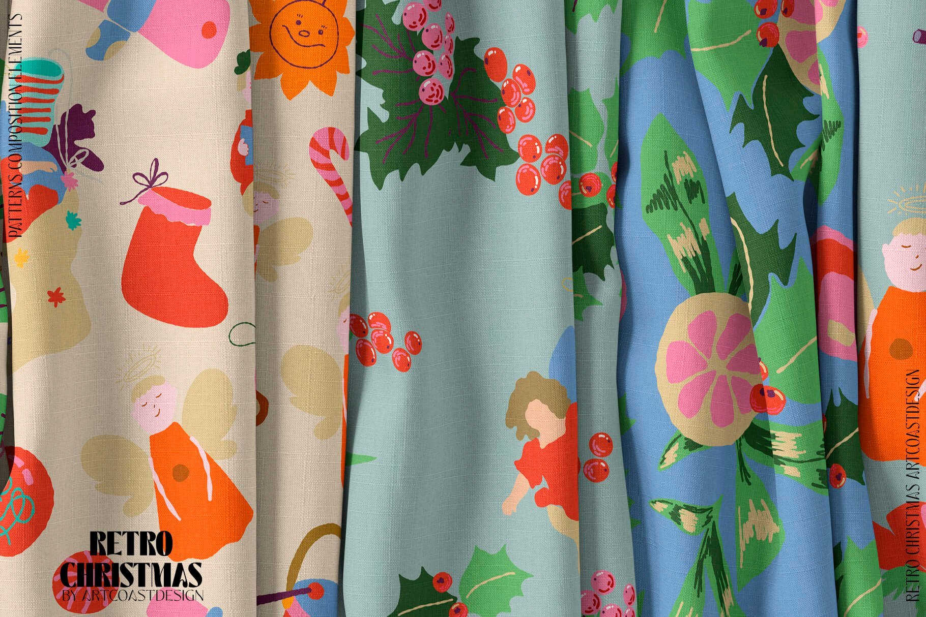 Retro Christmas Toys & Flowers | Graphics Pack