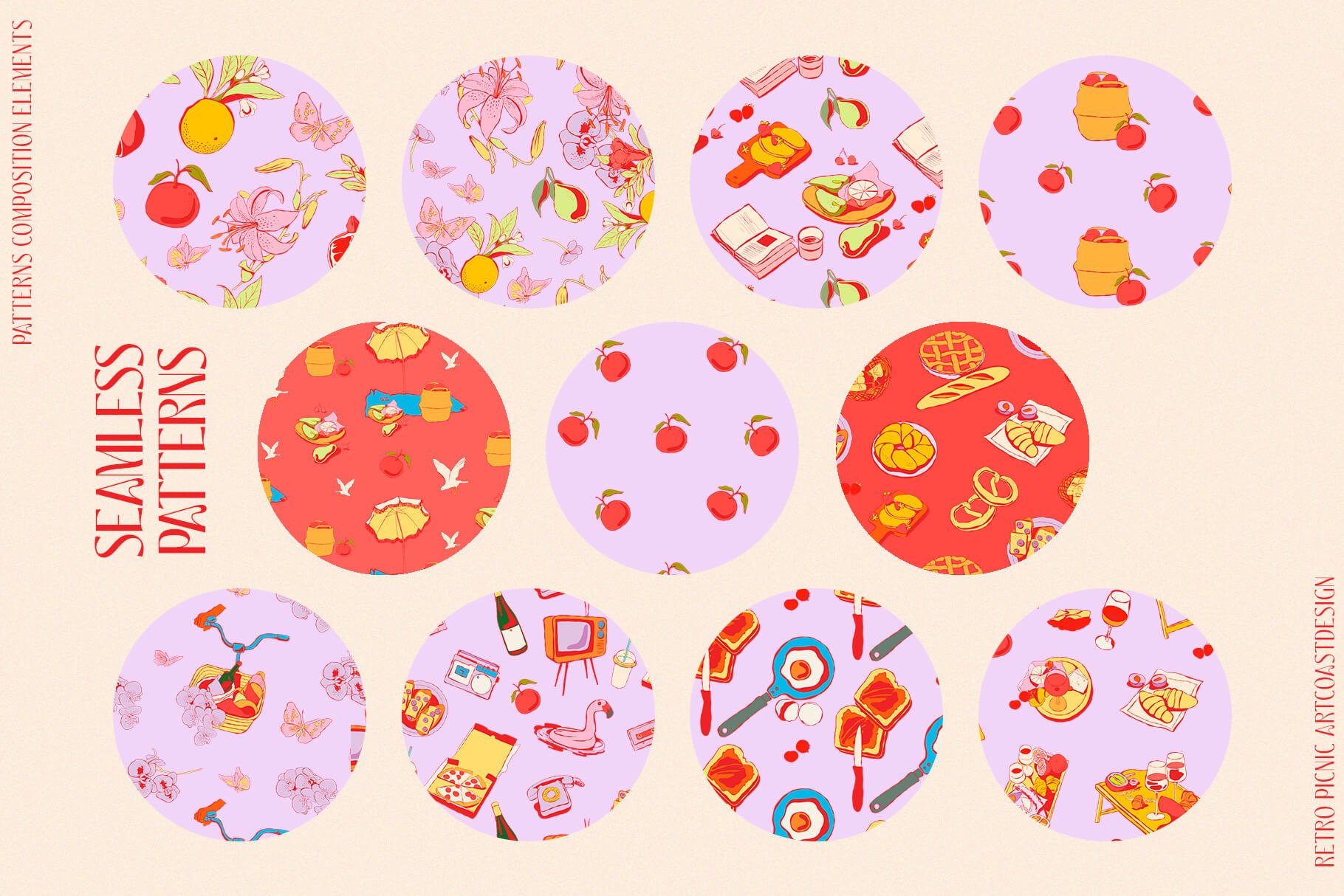 Retro Picnic & Affirmations Posters Vector