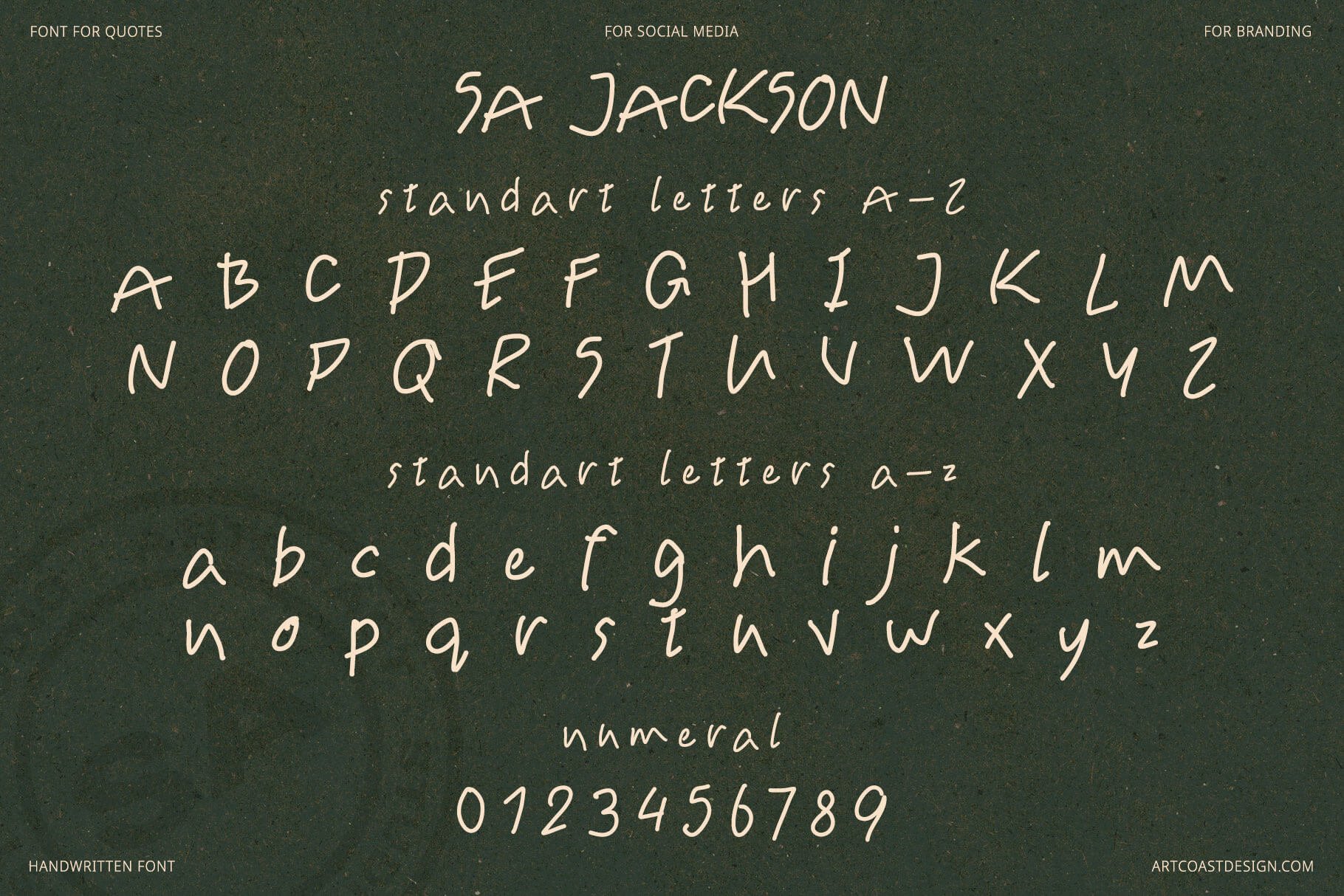 SA Jackson Handwritten Font