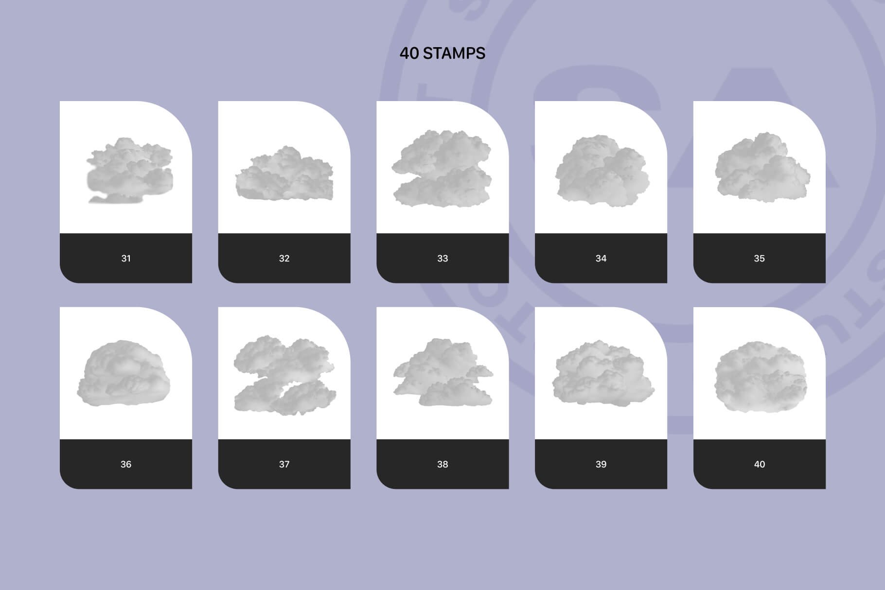 Realistic Clouds Stamps for Procreate