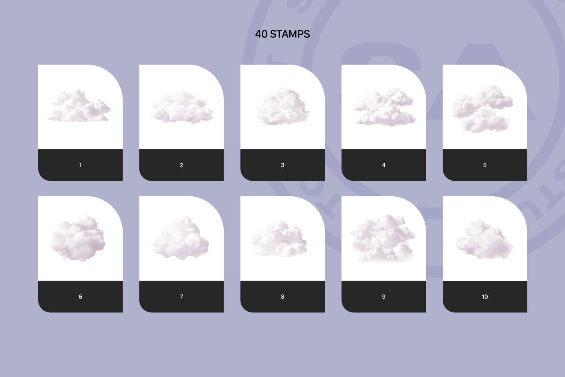 Realistic Clouds Stamps for Procreate