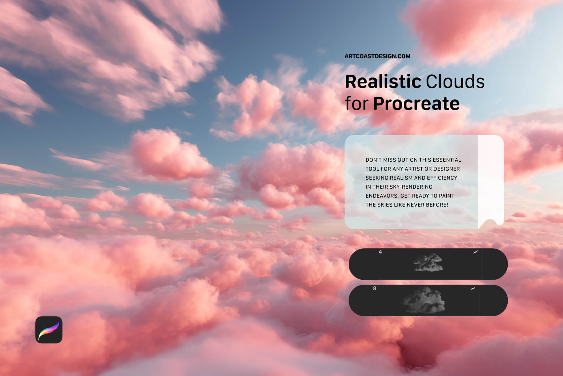 Realistic Clouds Stamps for Procreate