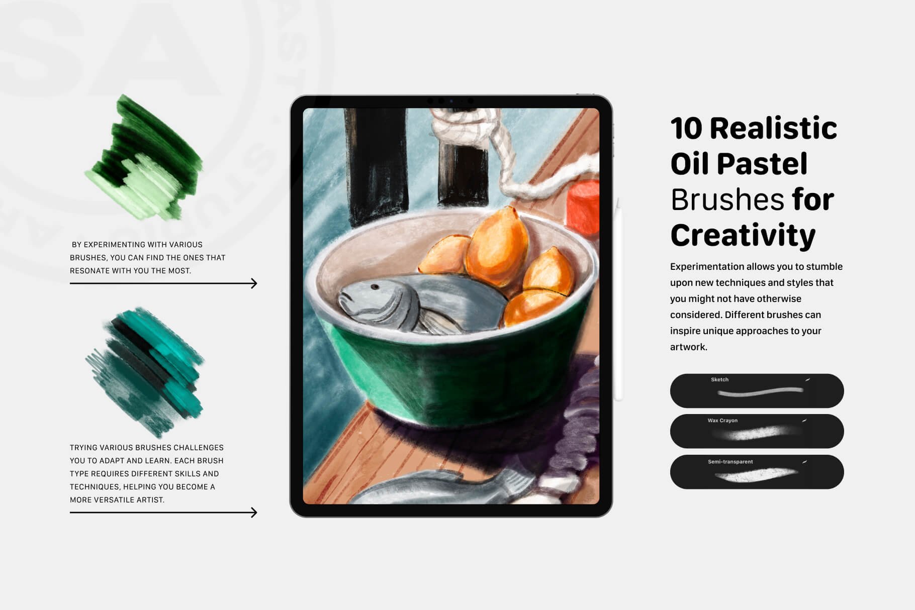 Premium Realistic Oil Pastel Brushes for Procreate