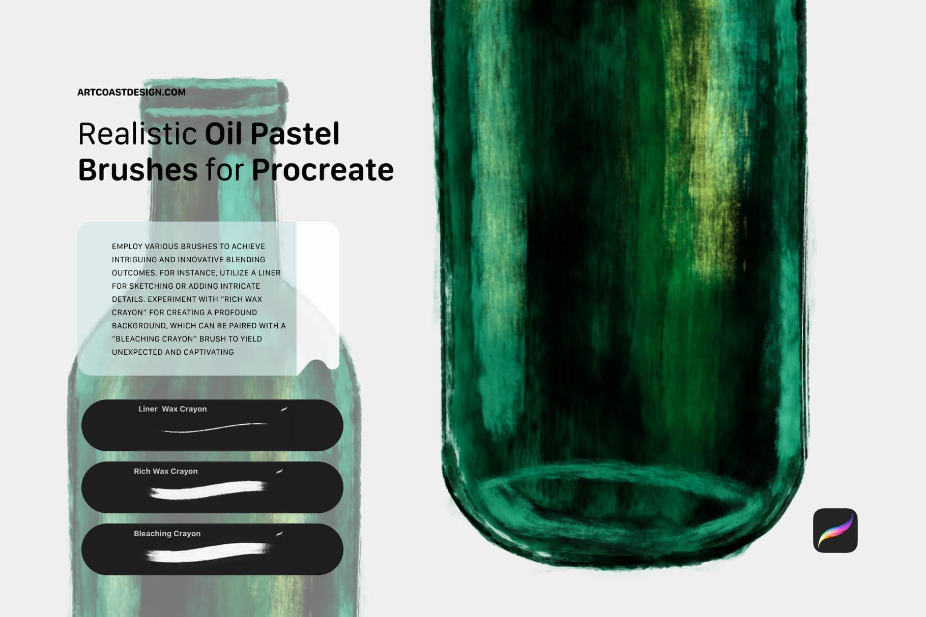 Premium Realistic Oil Pastel Brushes for Procreate