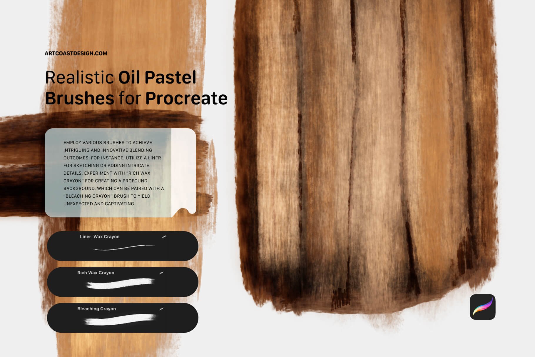 Premium Realistic Oil Pastel Brushes for Procreate