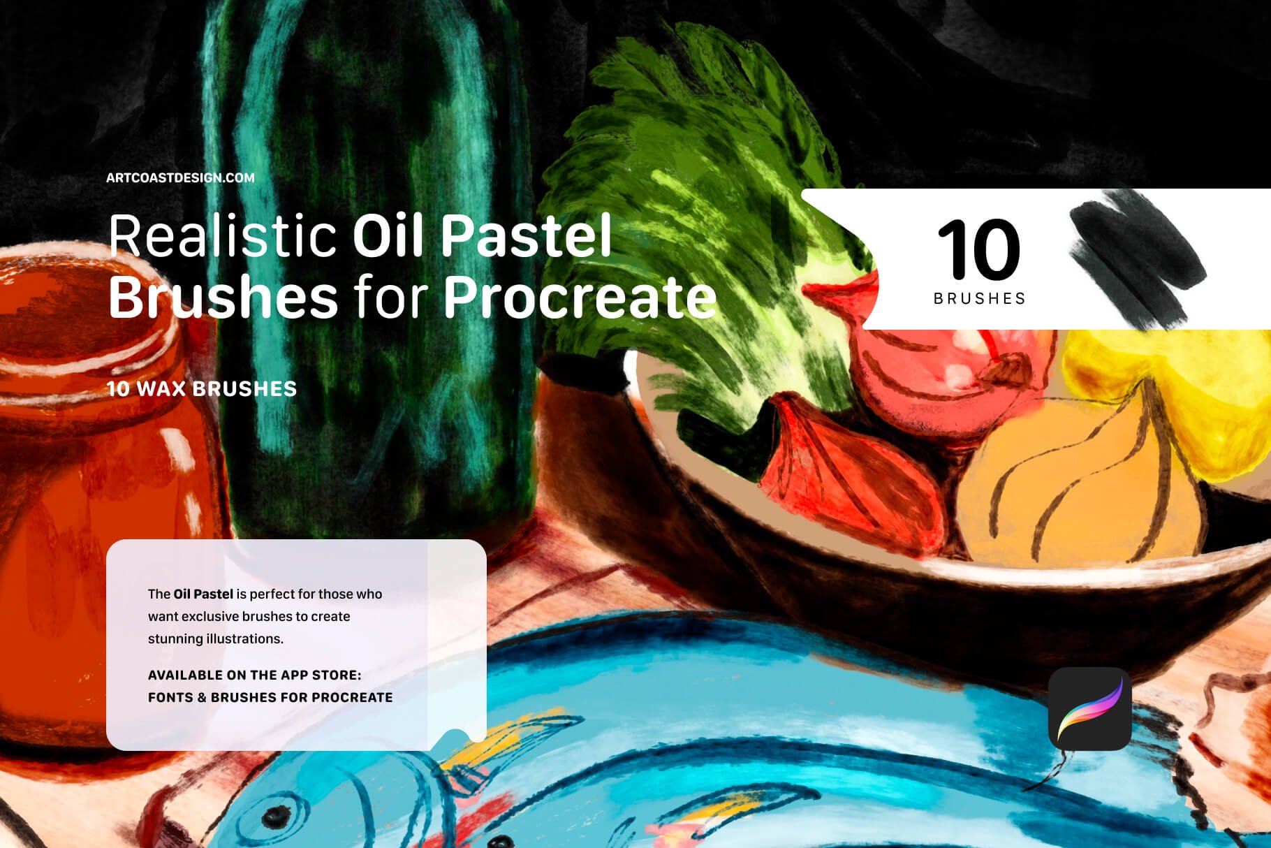 Premium Realistic Oil Pastel Brushes for Procreate