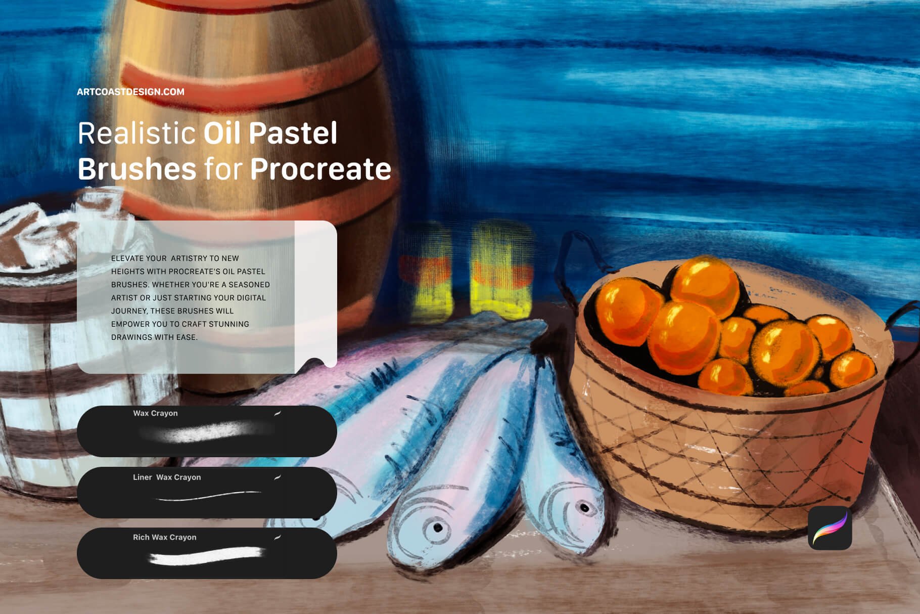 Premium Realistic Oil Pastel Brushes for Procreate