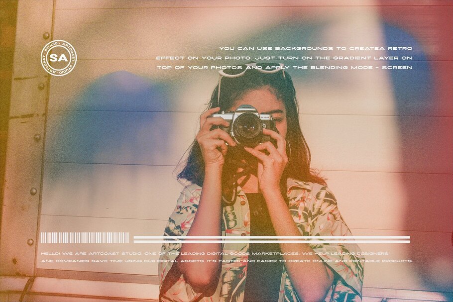 Retro Gradient Backgrounds Set for Websites & Digital Designs