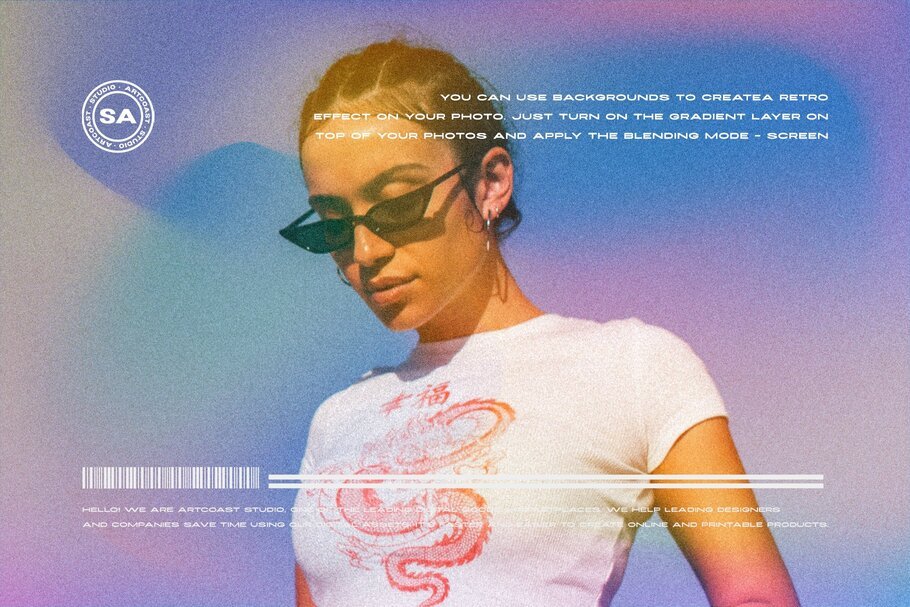 Retro Gradient Backgrounds Set for Websites & Digital Designs