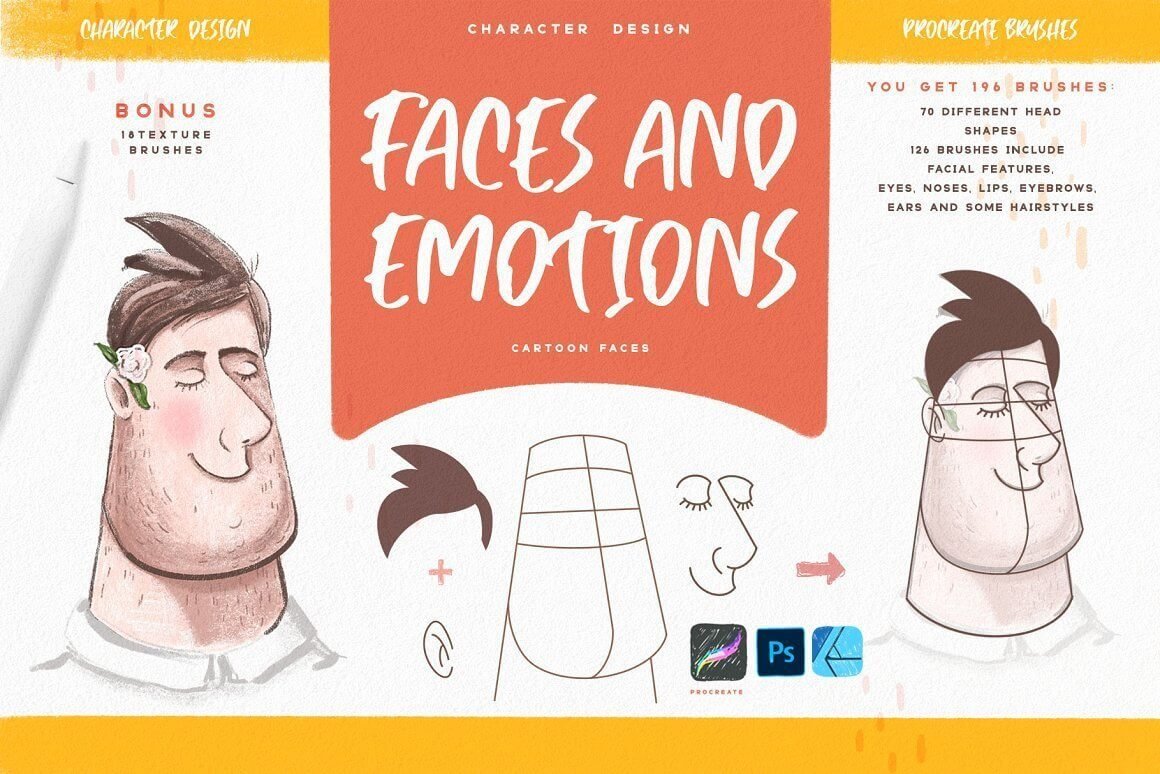 MEGABUNDLE Character Stamps for Procreate