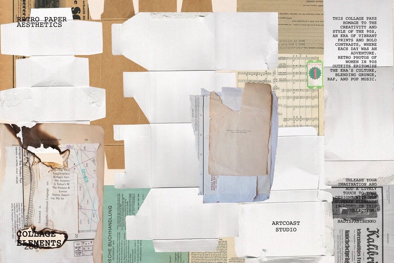 Retro Paper Aesthetics Collage