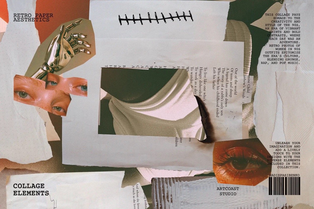 Retro Paper Aesthetics Collage
