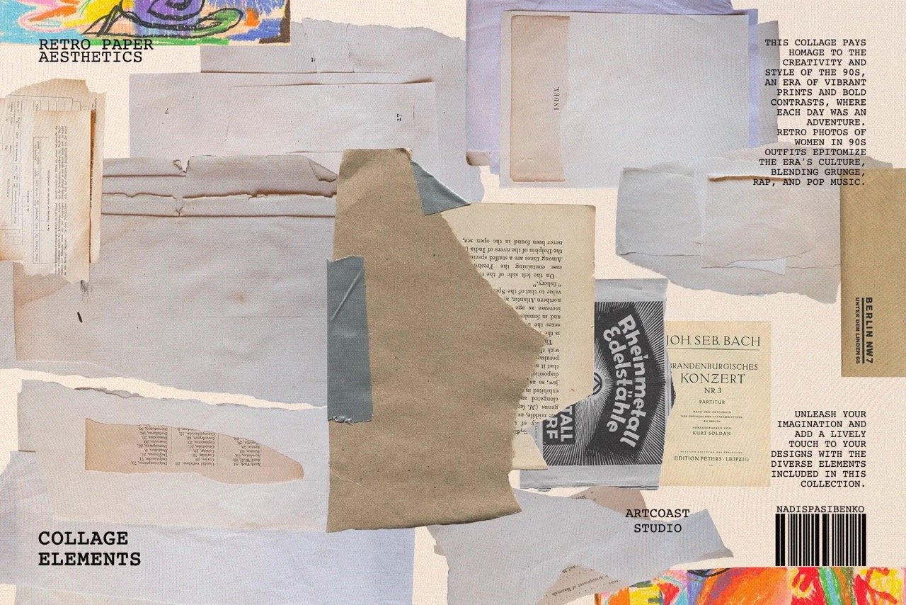 Retro Paper Aesthetics Collage