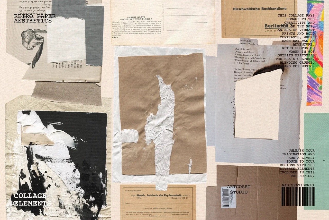 Retro Paper Aesthetics Collage