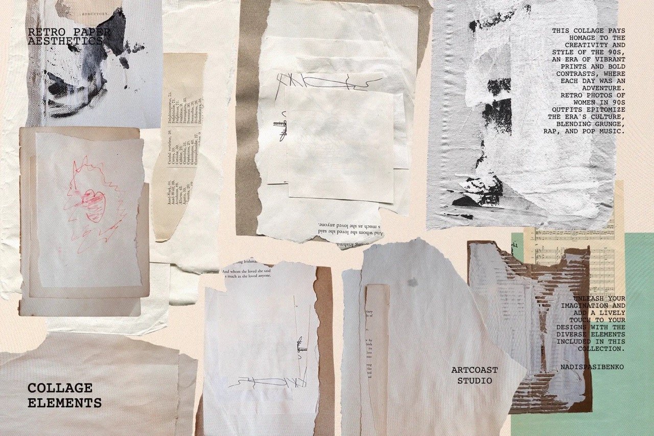 Retro Paper Aesthetics Collage