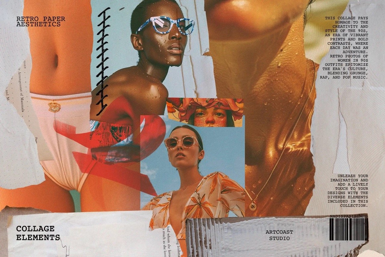 Retro Paper Aesthetics Collage