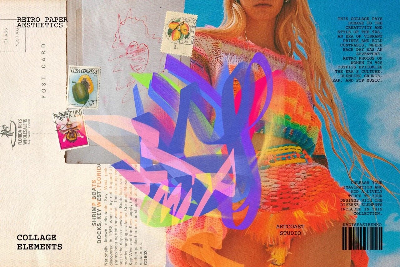 Retro Paper Aesthetics Collage