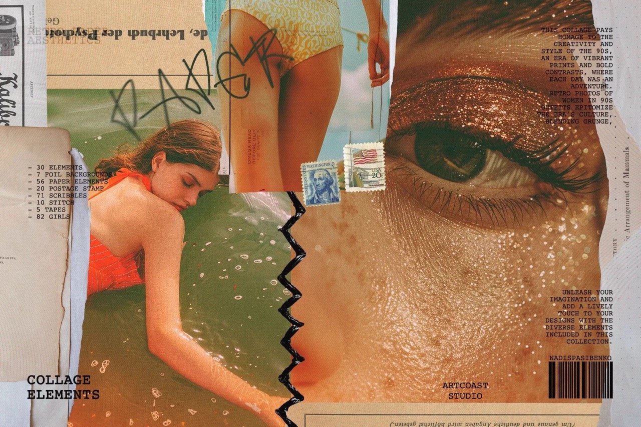 Retro Paper Aesthetics Collage