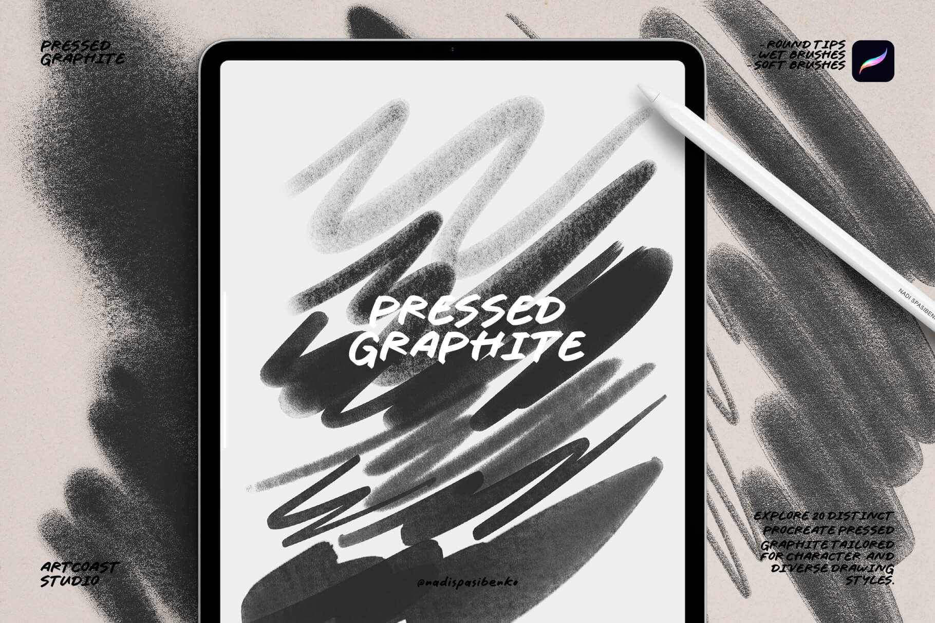 Pressed Graphite | Procreate Brushes