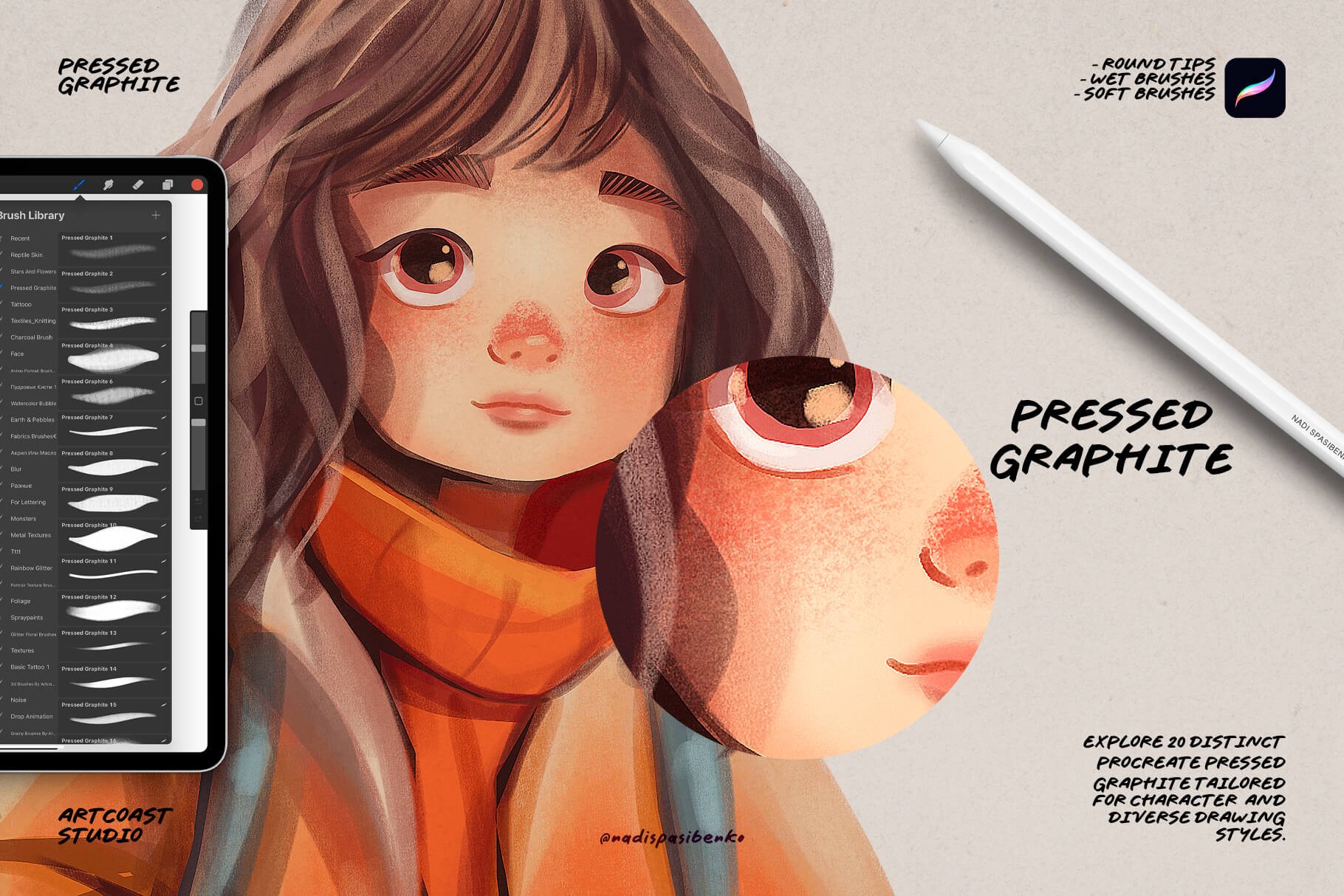 Pressed Graphite | Procreate Brushes