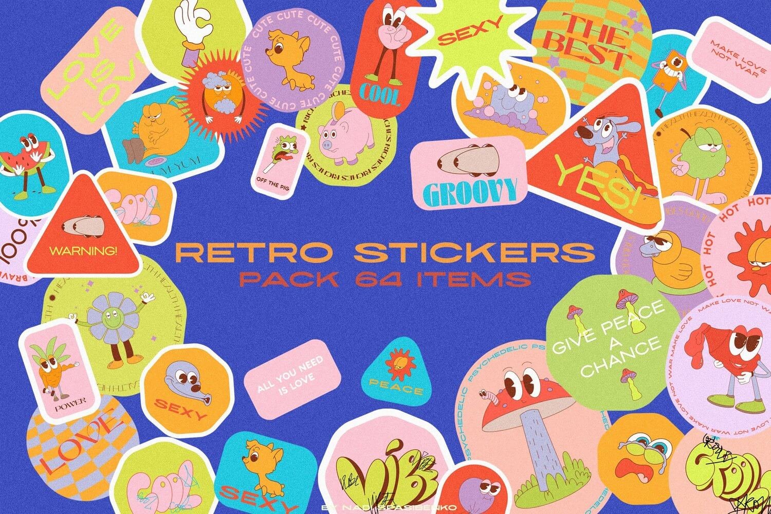 Retro Vibe Stickers Pack - Fun & Stylish Sticker Designs