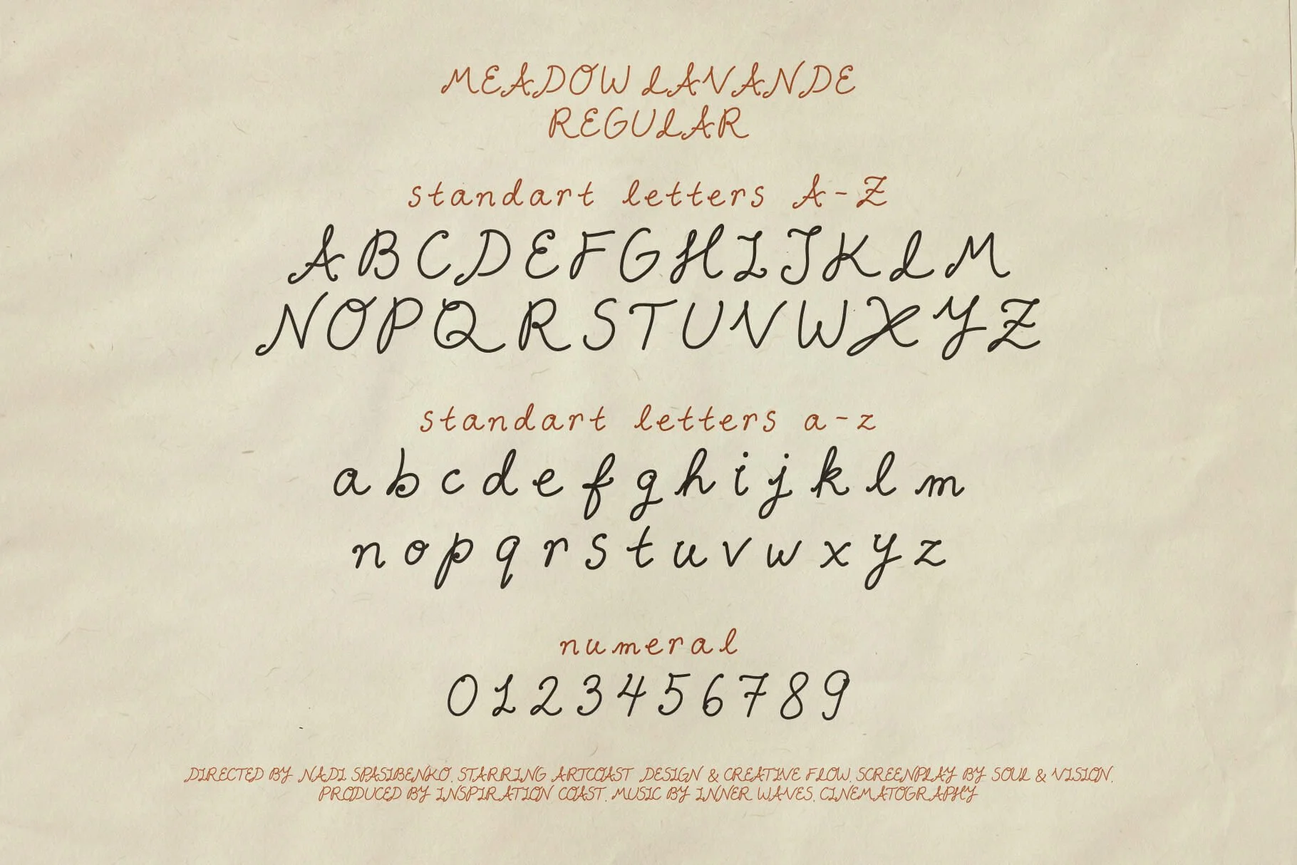Meadow Lavande Font Family | Handcrafted Vintage Embroidery Font