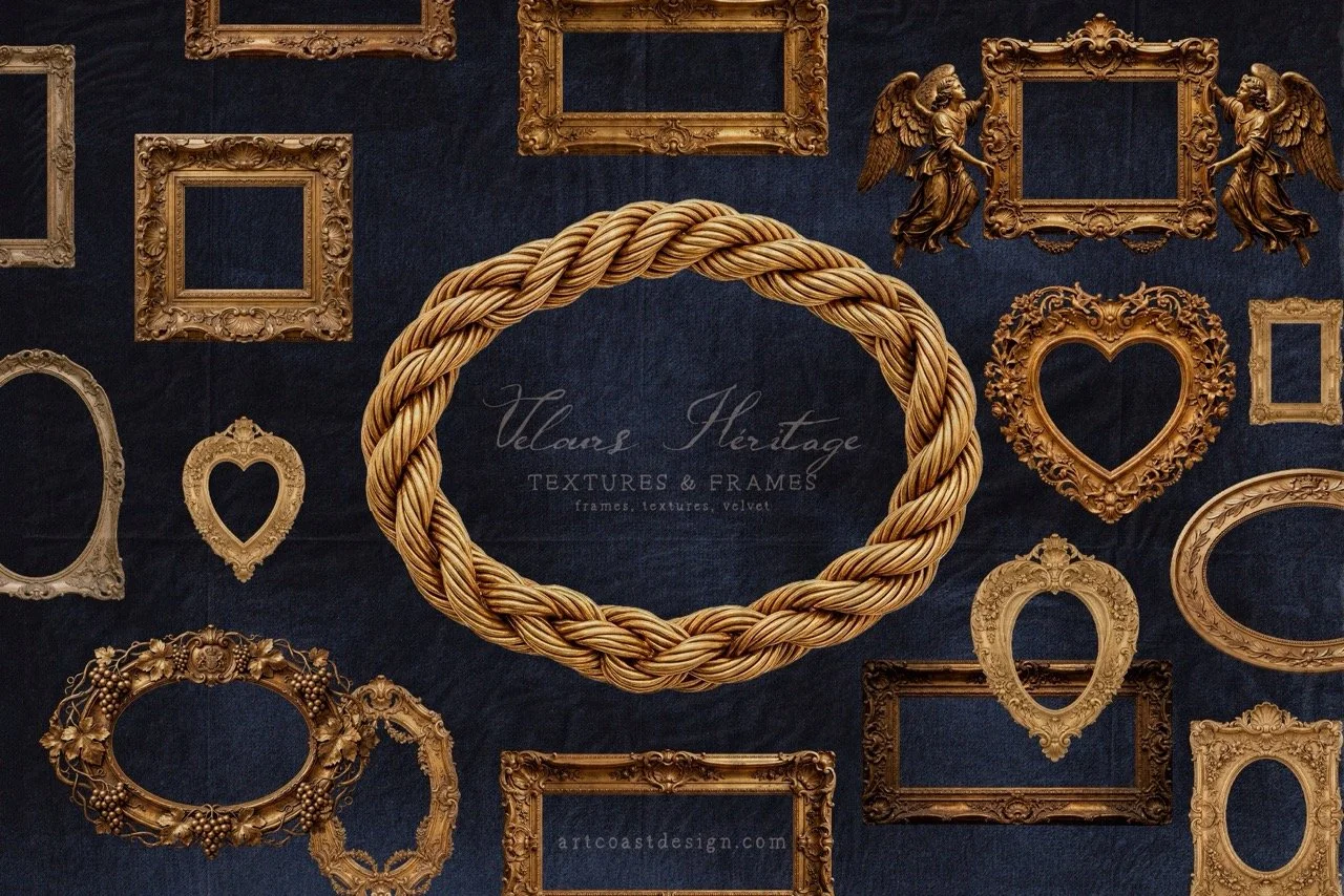 Vintage Frames & Velvet Textures Collection