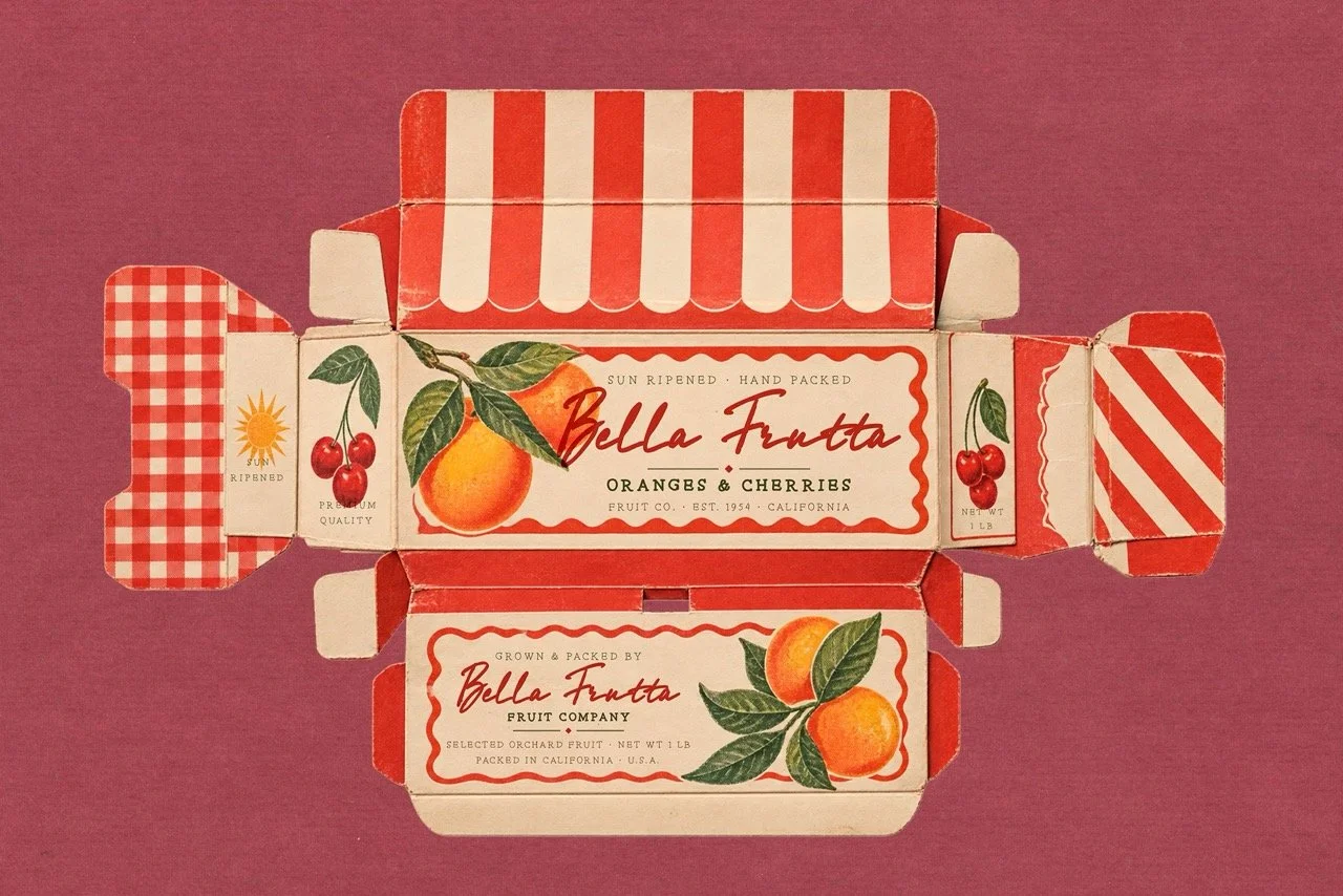 Beauty packaging design with Mia Rossa handwritten lettering and a refined vintage aesthetic.