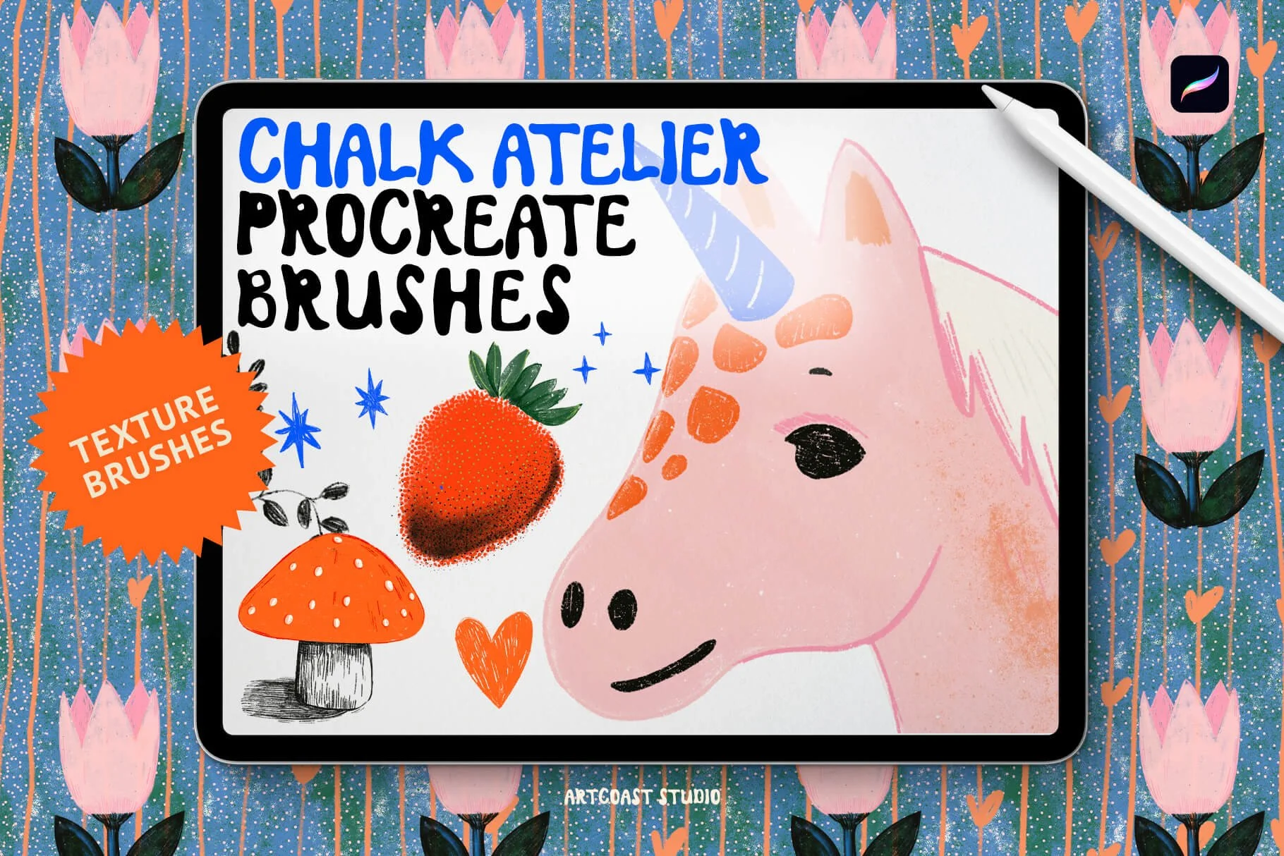 Chalk Atelier Procreate Brushes – Textured Chalk Brush Set for iPad Artists