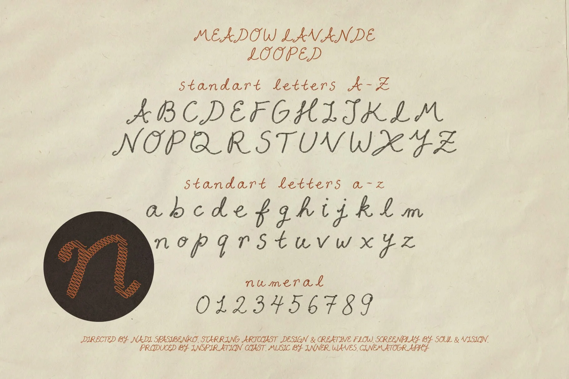Meadow Lavande Font Family | Handcrafted Vintage Embroidery Font