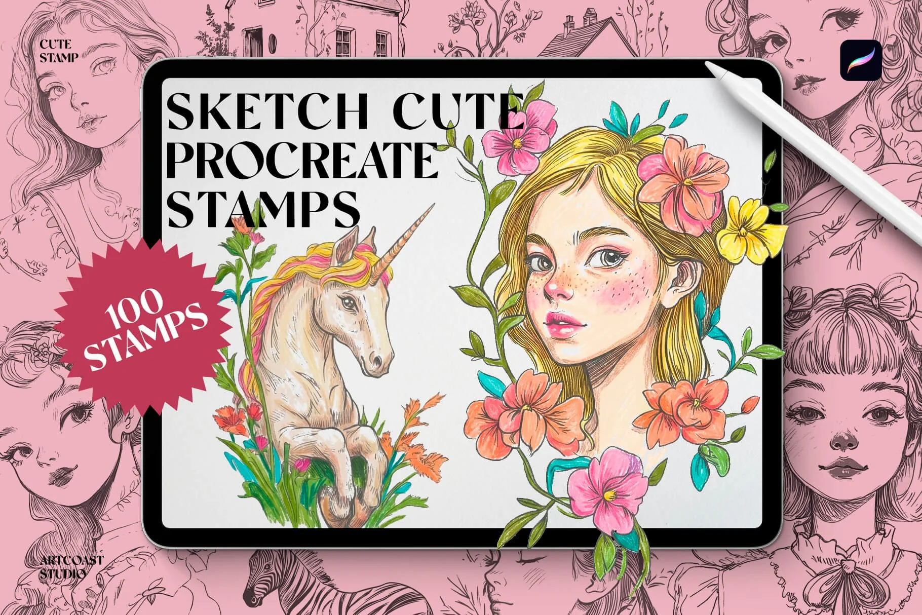 Sketch Cute Procreate Stamps