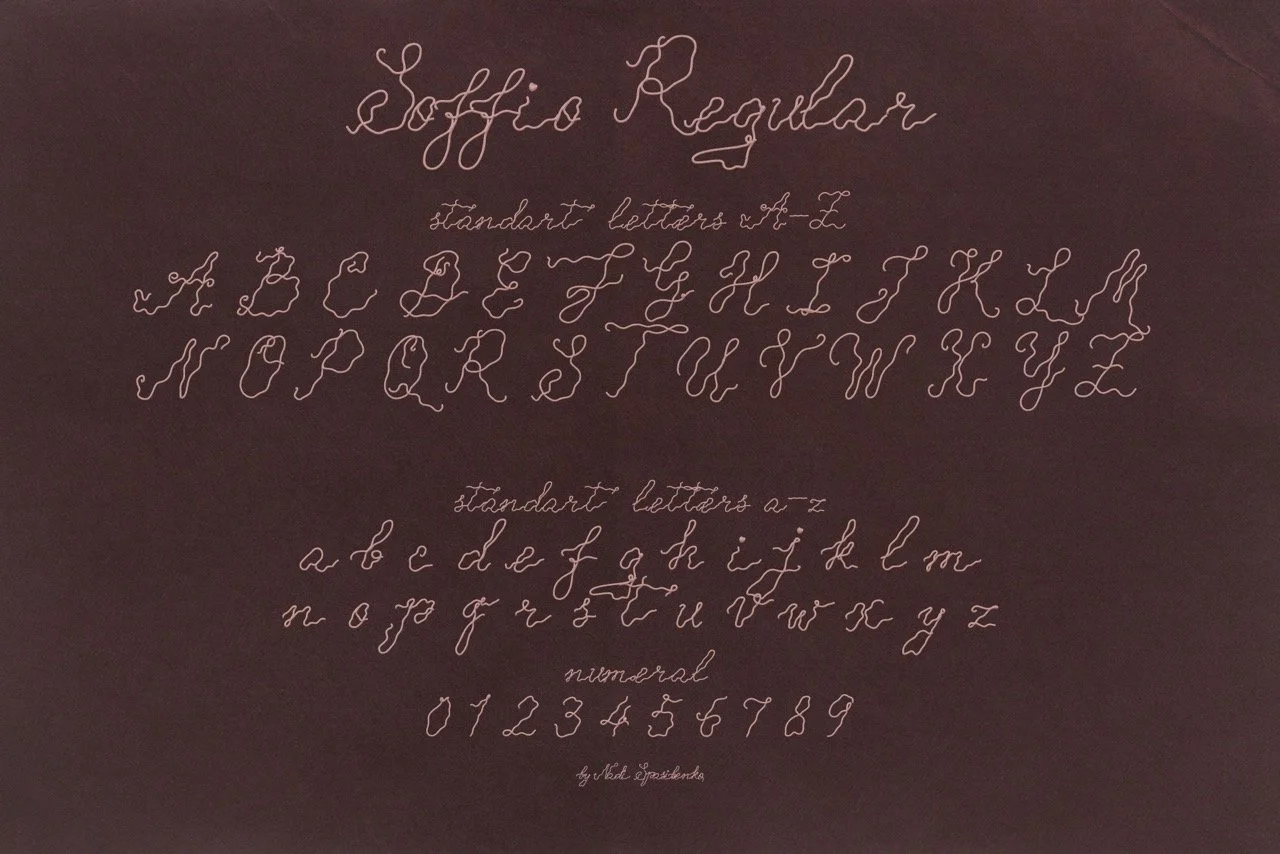Soffio Thin showcasing delicate handwritten lettering with a light, airy appearance.