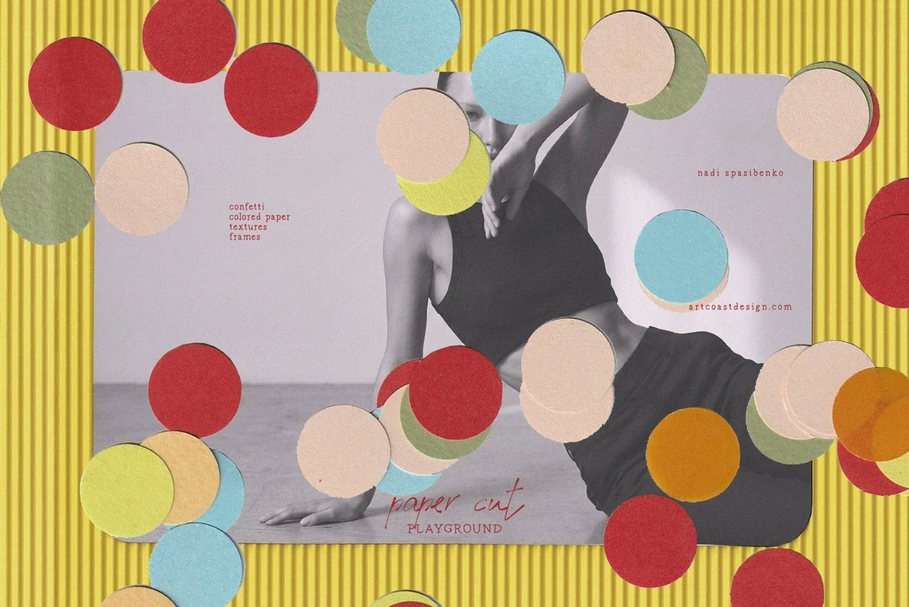 Paper Cut-Out Graphics Bundle: Retro Collage Kit for Social Media