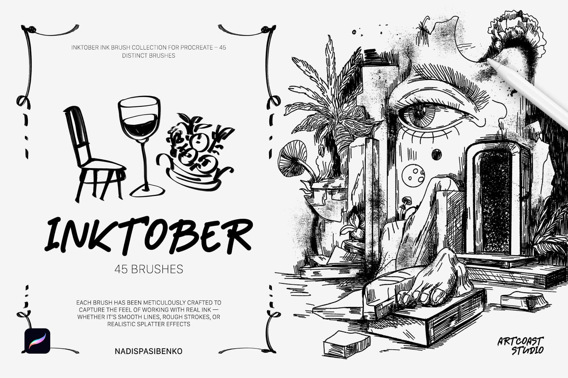 Inktober | Brushes for Procreate