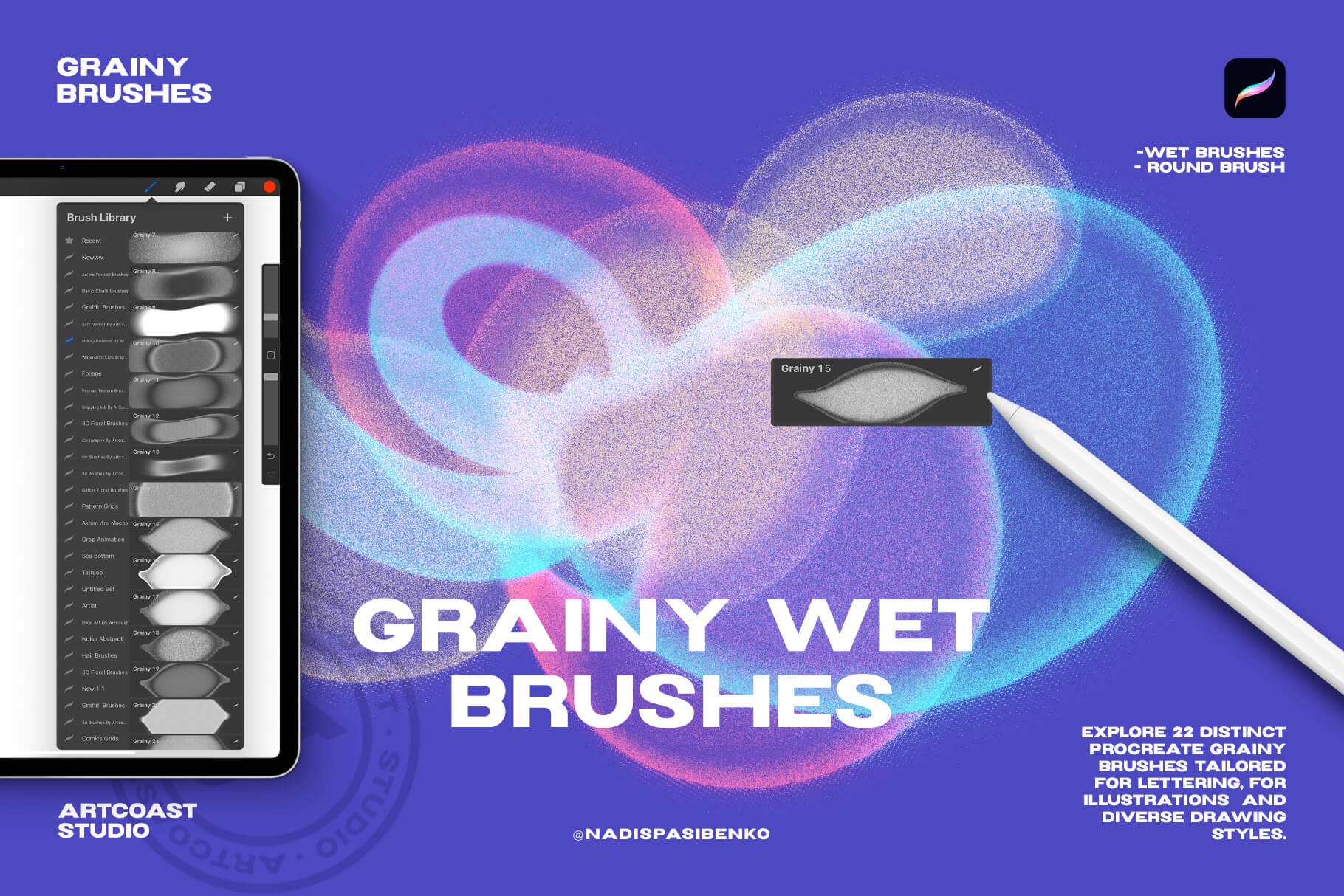 Grainy Brushes for Procreate: Create Vibrant Art