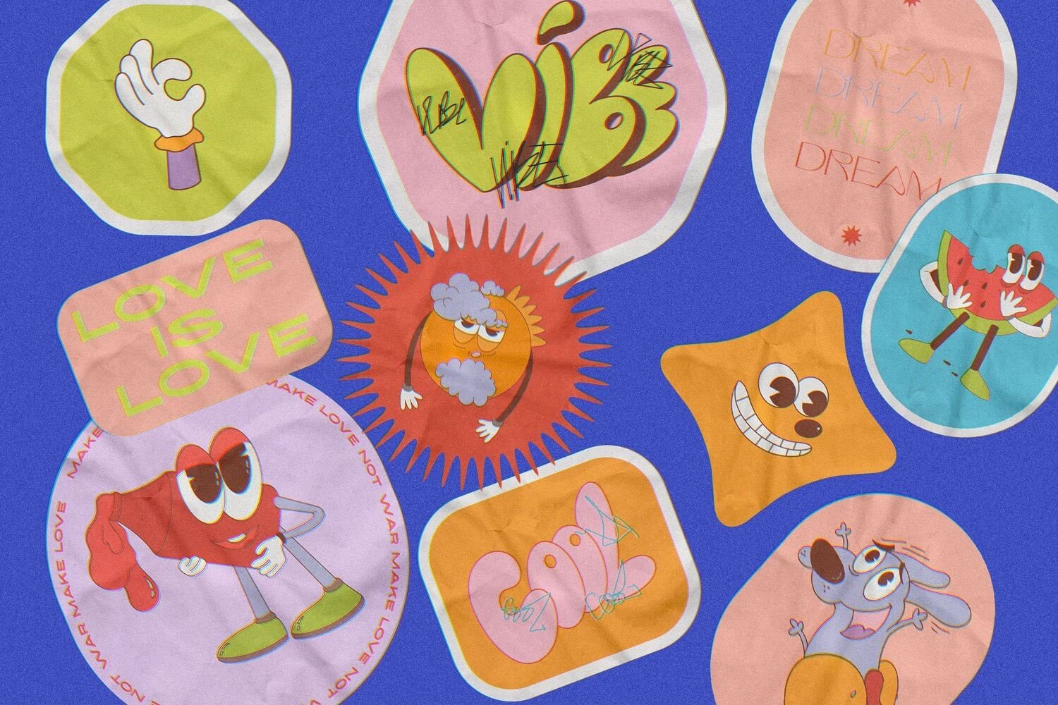 Retro Vibe Stickers Pack - Fun & Stylish Sticker Designs