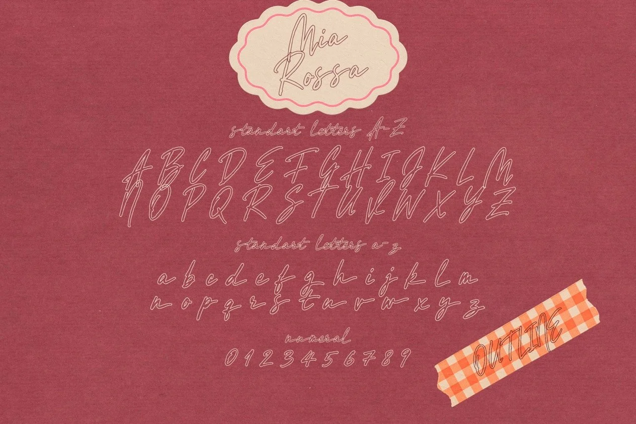 Social media graphic designed with the romantic handwritten style of Mia Rossa.