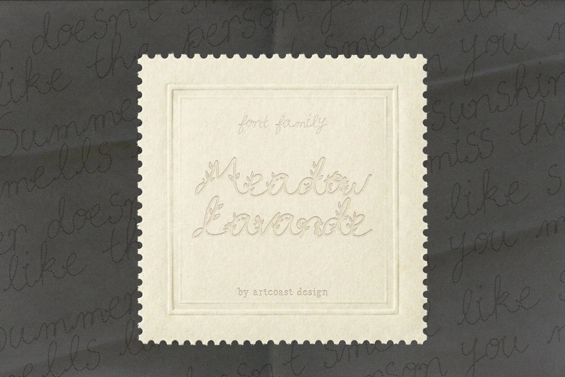 Meadow Lavande Font Family | Handcrafted Vintage Embroidery Font