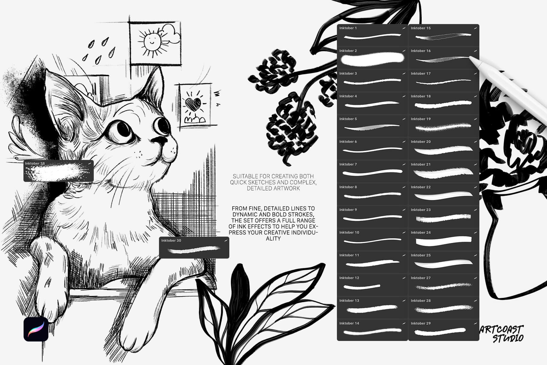 Inktober | Brushes for Procreate