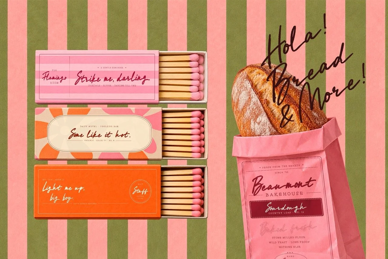 Four complementary Mia Rossa font styles presented together in a creative typography layout.