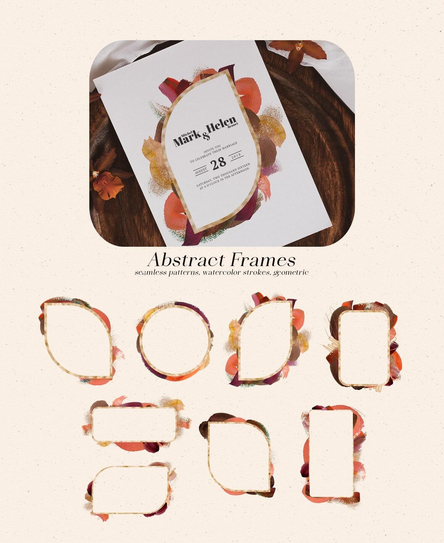 Watercolor Warm Abstract Set Bundle - Vibrant and Rich Designs