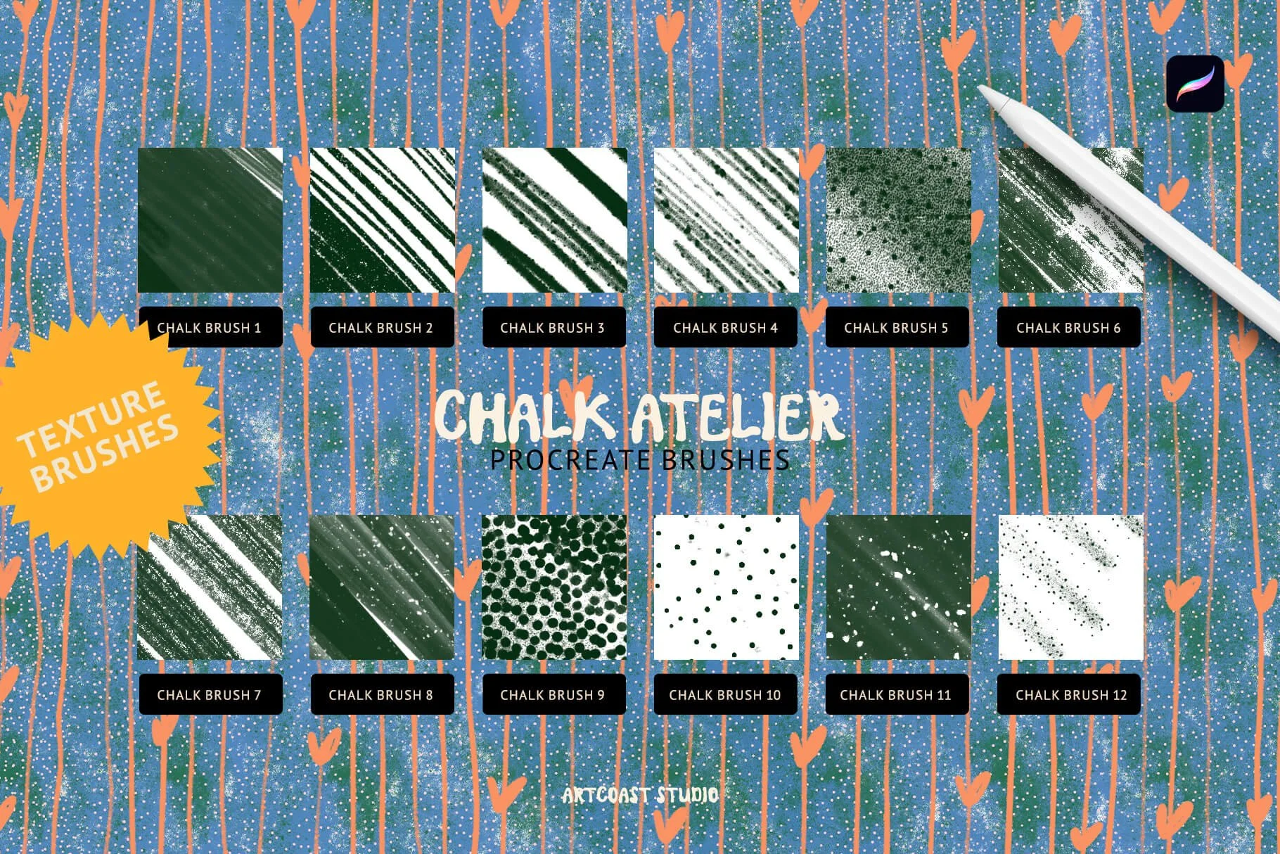 Chalk Atelier Procreate Brushes – Textured Chalk Brush Set for iPad Artists