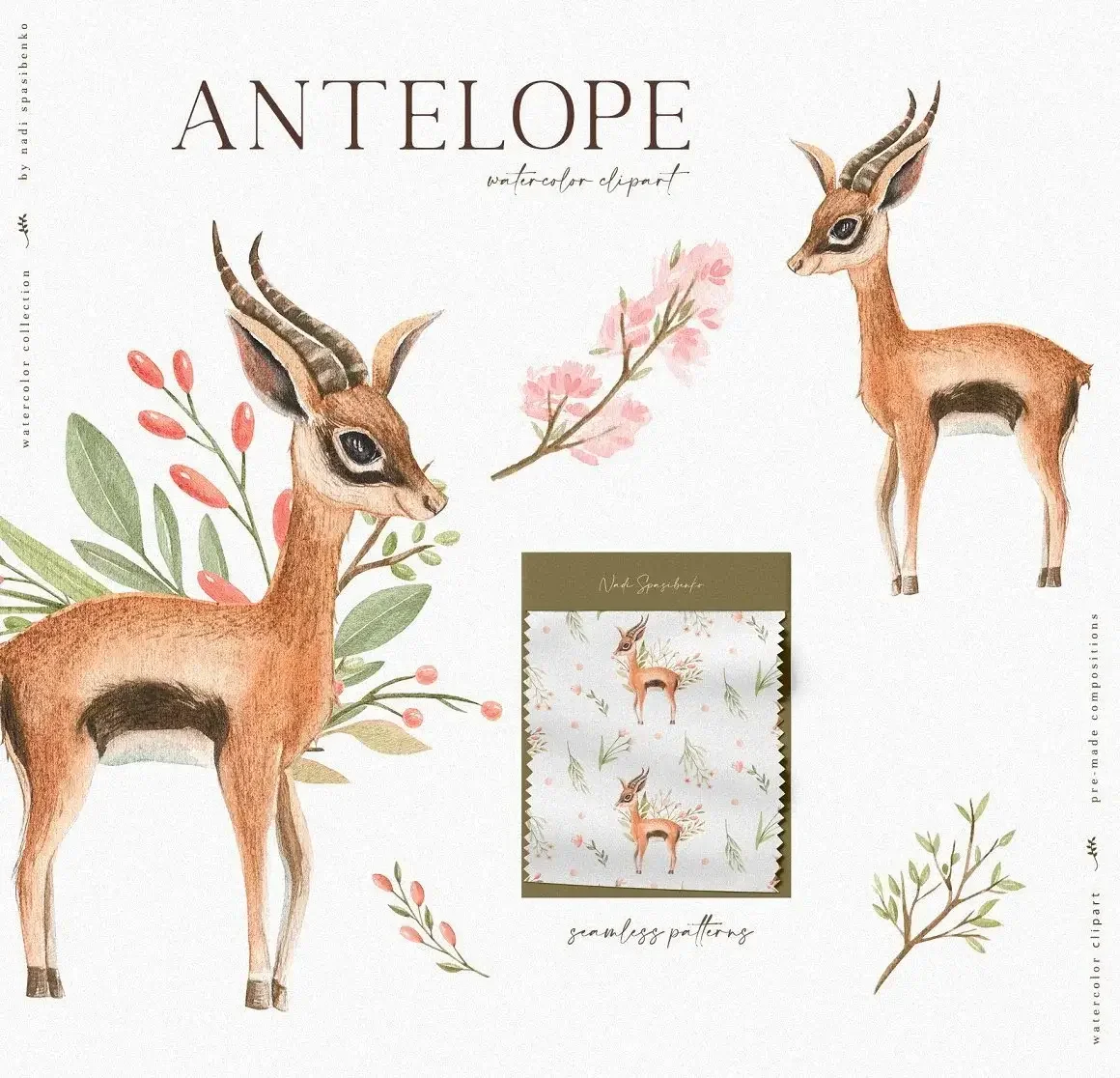 Forest Baby Vol. 2 | Whimsical Watercolor Animals & Floral Kit