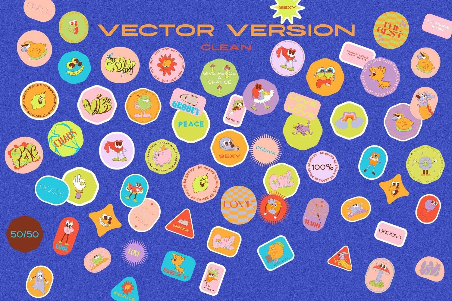 Retro Vibe Stickers Pack - Fun & Stylish Sticker Designs