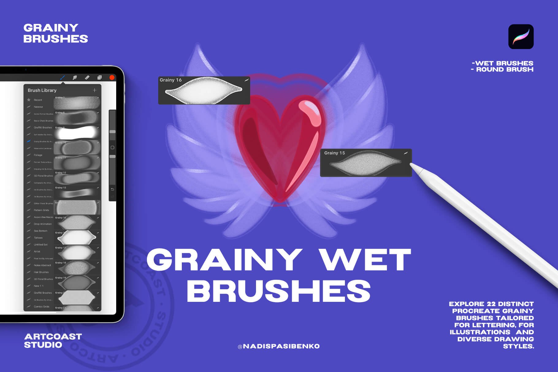 Grainy Brushes for Procreate