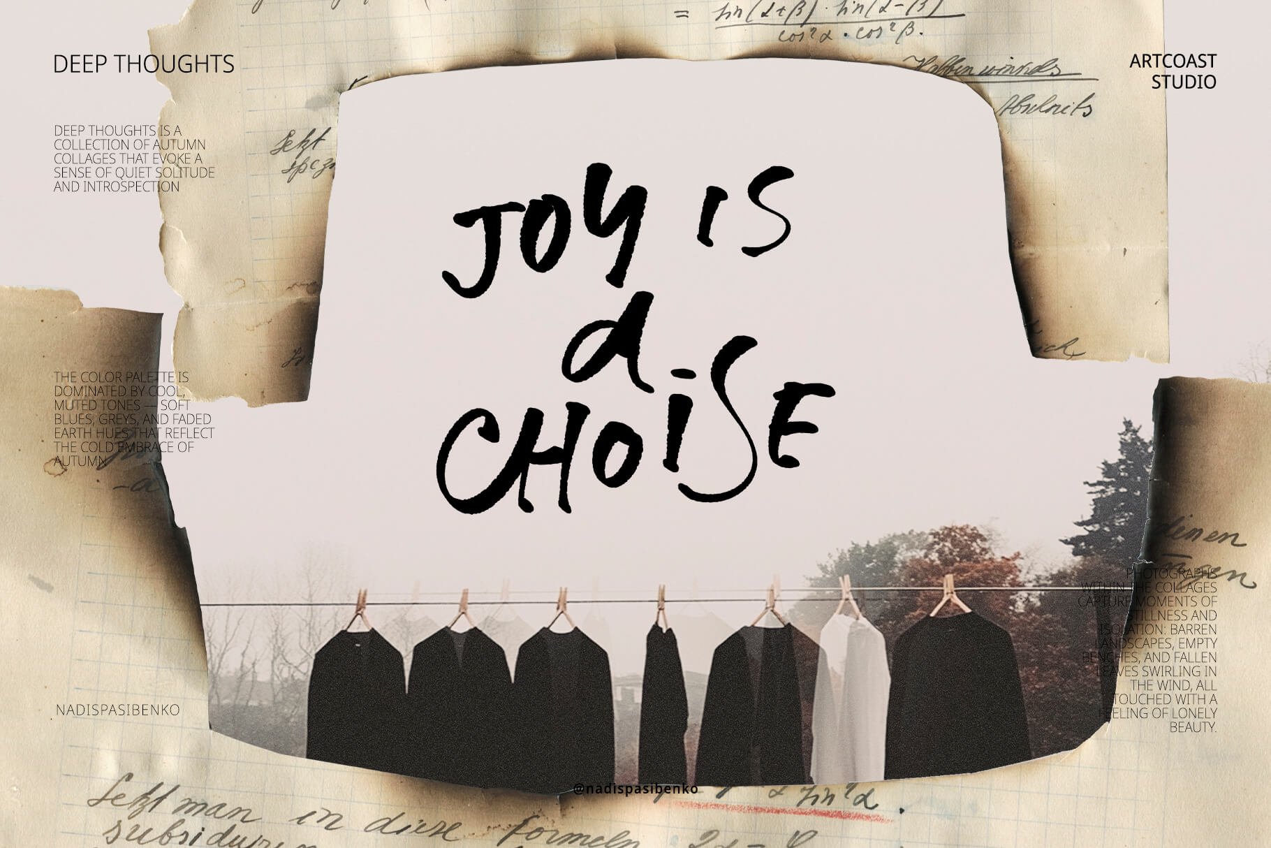 Deep Thoughts Collage Elements Collection for Graphic Designers