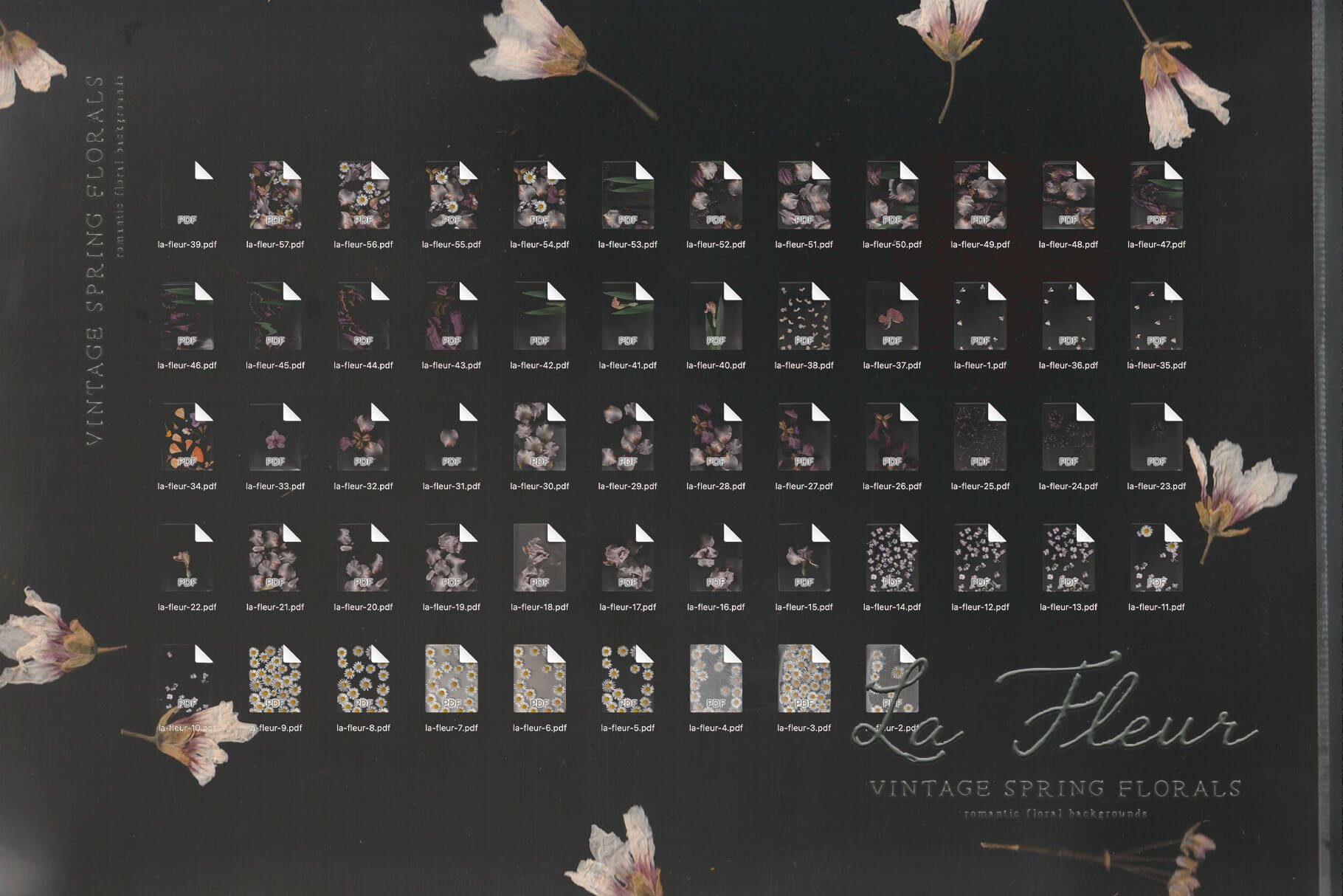 La Fleur — Vintage Botanical Digital Paper Collection