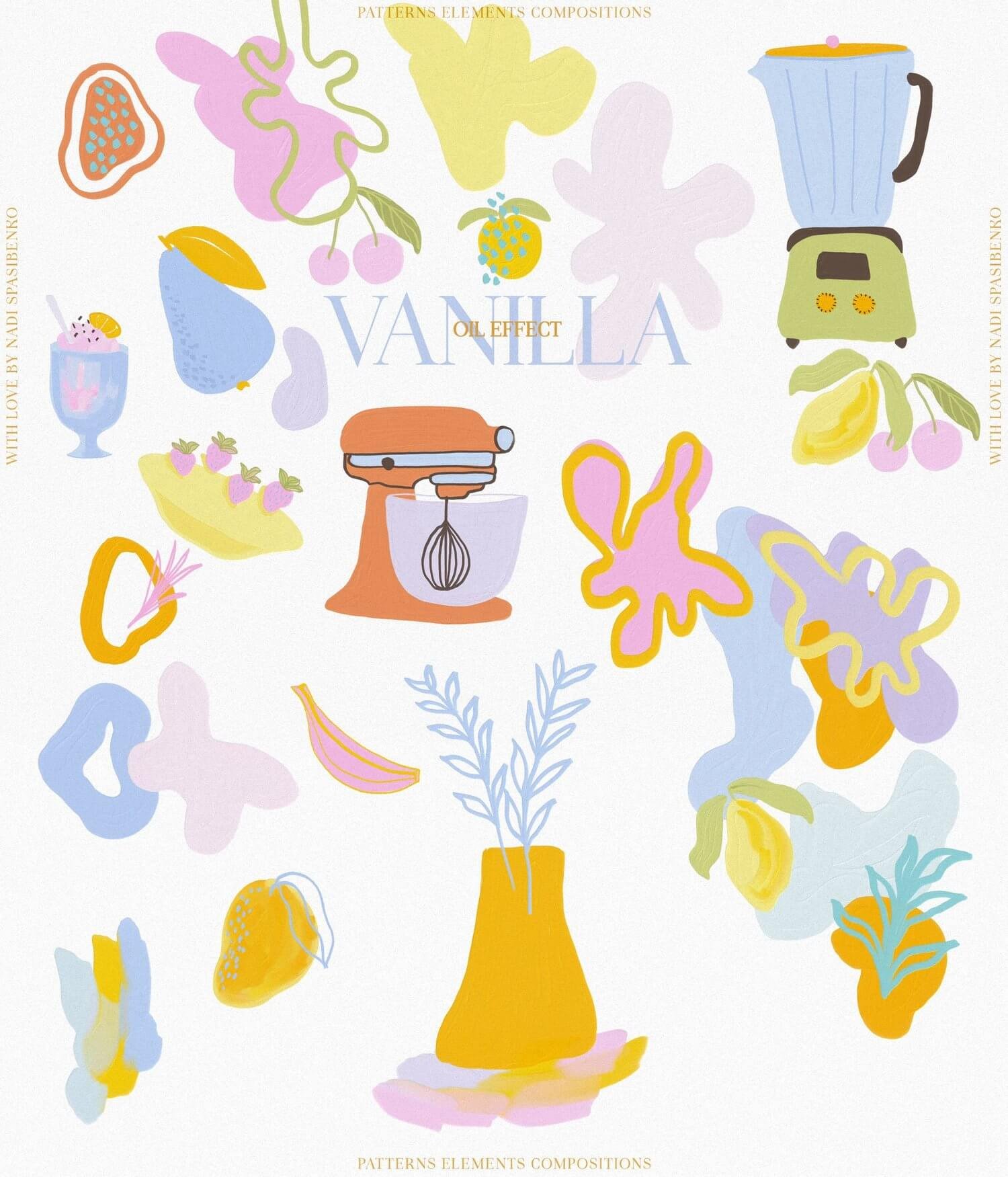 Vanilla Abstract & Oil Effect Clipart – Elevate Your Designs with Elegance