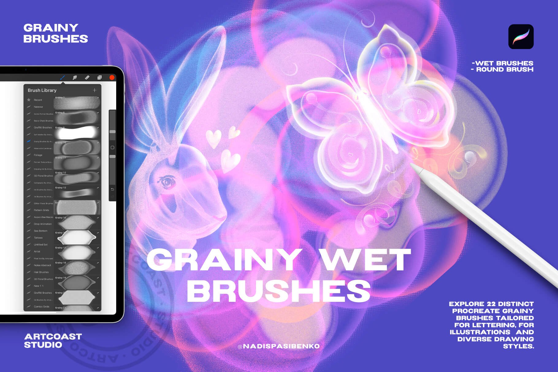 Grainy Brushes for Procreate
