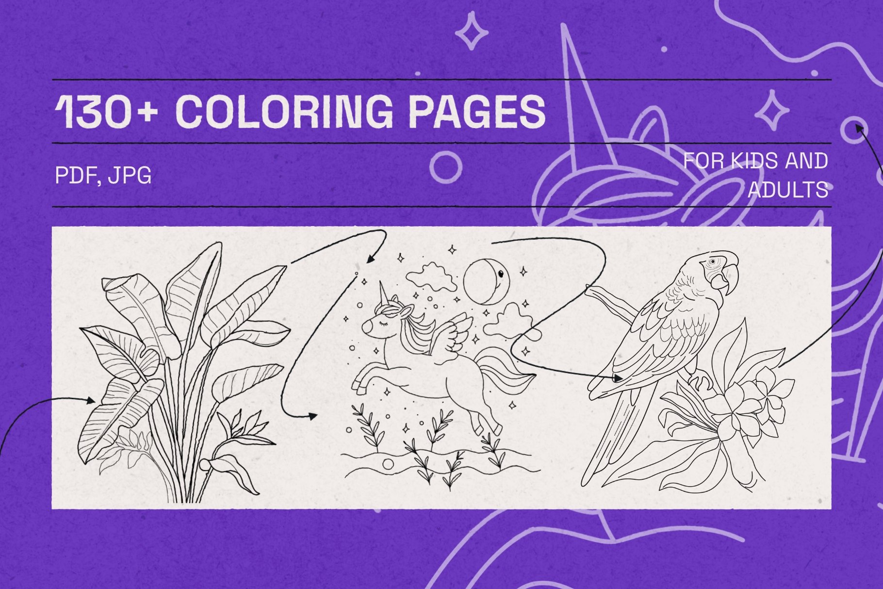 130+ Printable Coloring Pages for Kids and Adults - PDF & JPG Collection